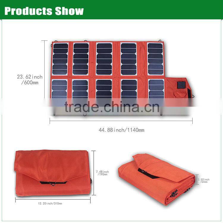 65W sunpower high efficiency pv solar panel for phone,lap top/12V battery
