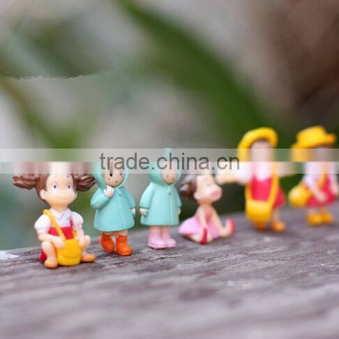 Shenzhen manufacturer Custom minature cute girl bonsai figurines plant pot gift for home decoration