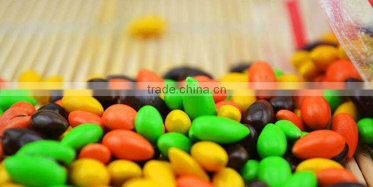 Colored small oval shaped chocolate coated sunflower seeds