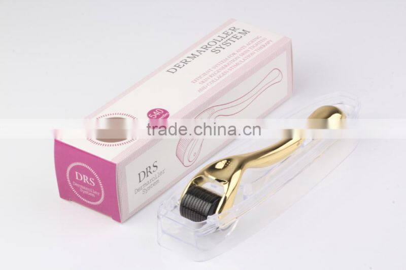 Derma Rolling System 540 Golden Handle Microneedle Skin Roller Supplier