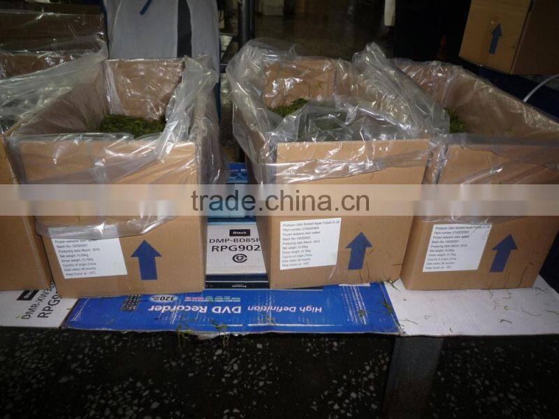 Frozen wakame stem cut salted