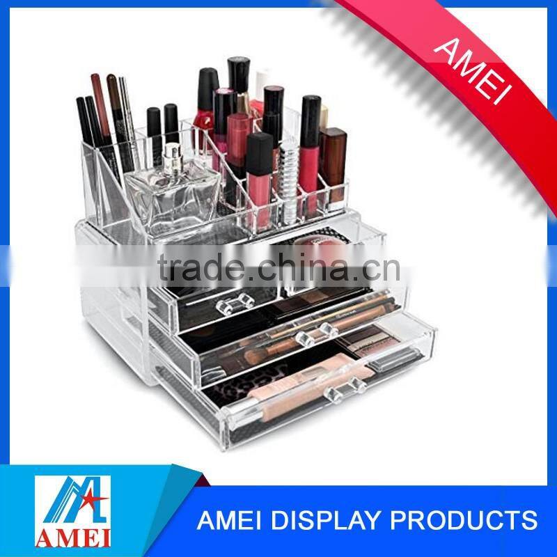 China gold factory and clear acrylic makeup organizerdisplay storage box
