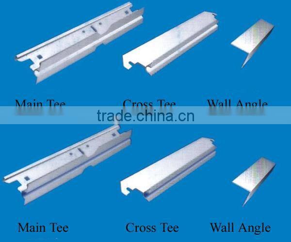 suspended golden galvanized t ceiling grid