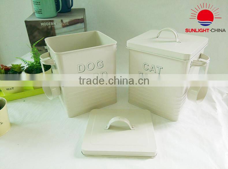 metal dog food bucket pet food bin food container laundry bin with scoop