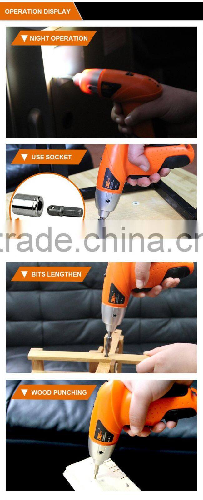 Electric Screwdriver Electric Household Tools With LED Indicator Light Multi function Mini Cordless Drill