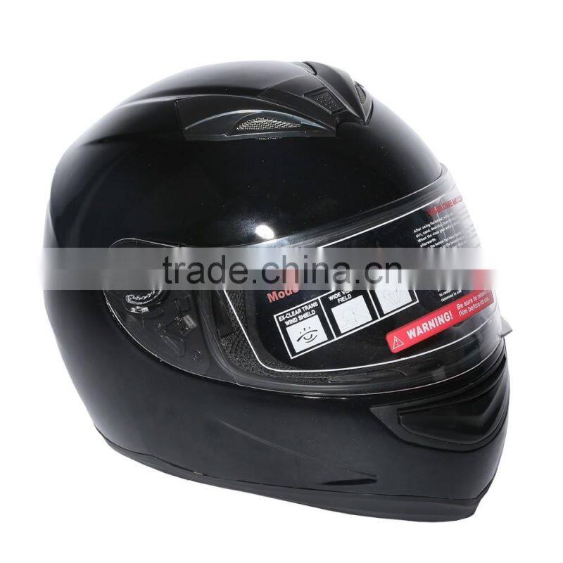 DOT Gloss Black Street Sport Bike Full Face VISOR Motorcycle Adult Helmet M L XL