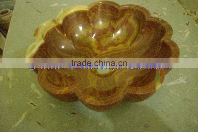 Handemade Good Price BROWN GOLDEN ONYX SINKS BASINS COLLECTION