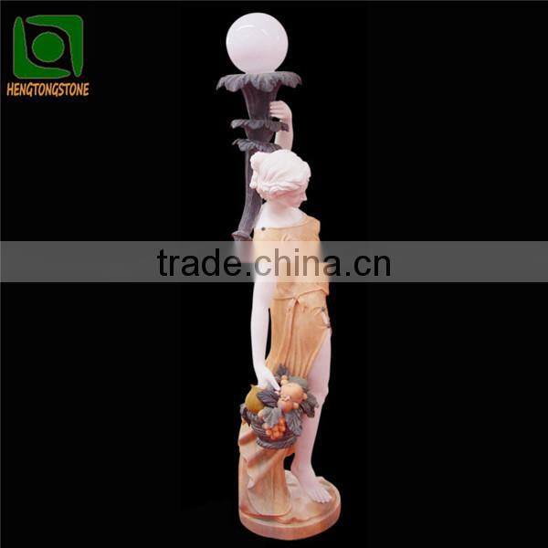 Garden Marble Lady Statue Lamp