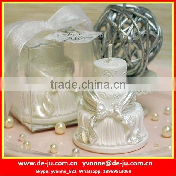 Four Layers Snow White Fake Birthday Cake With Candles