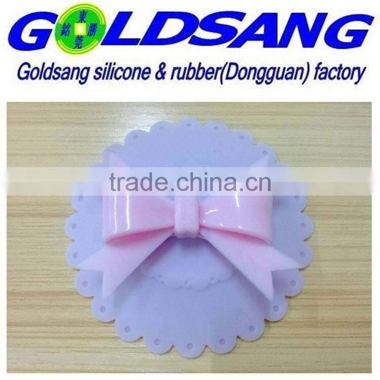 Eco-friendly high quality bowknot silicone cup lid &cup cover
