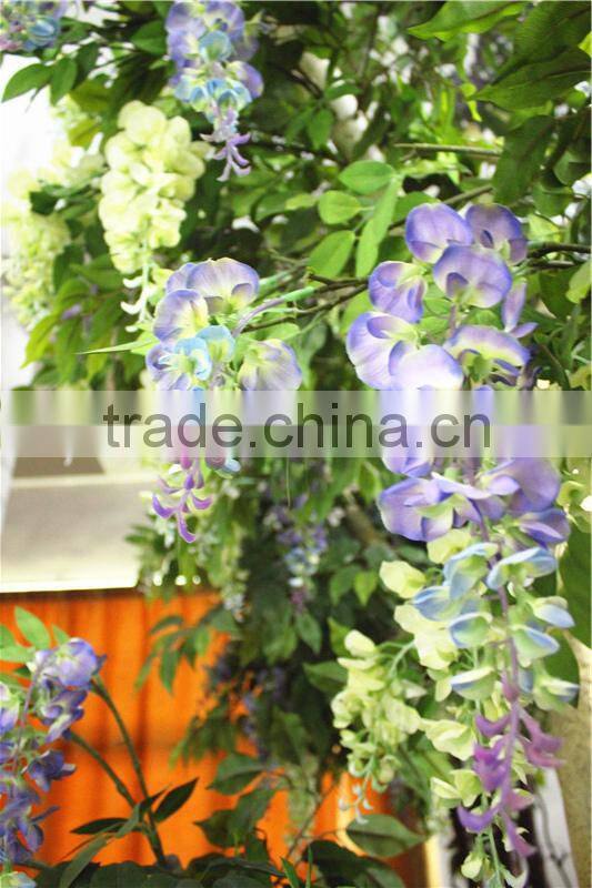Home garden deco 50cm to 400 cm hight artificial white mix purple large Chinese wistaria EDHS1501 1606
