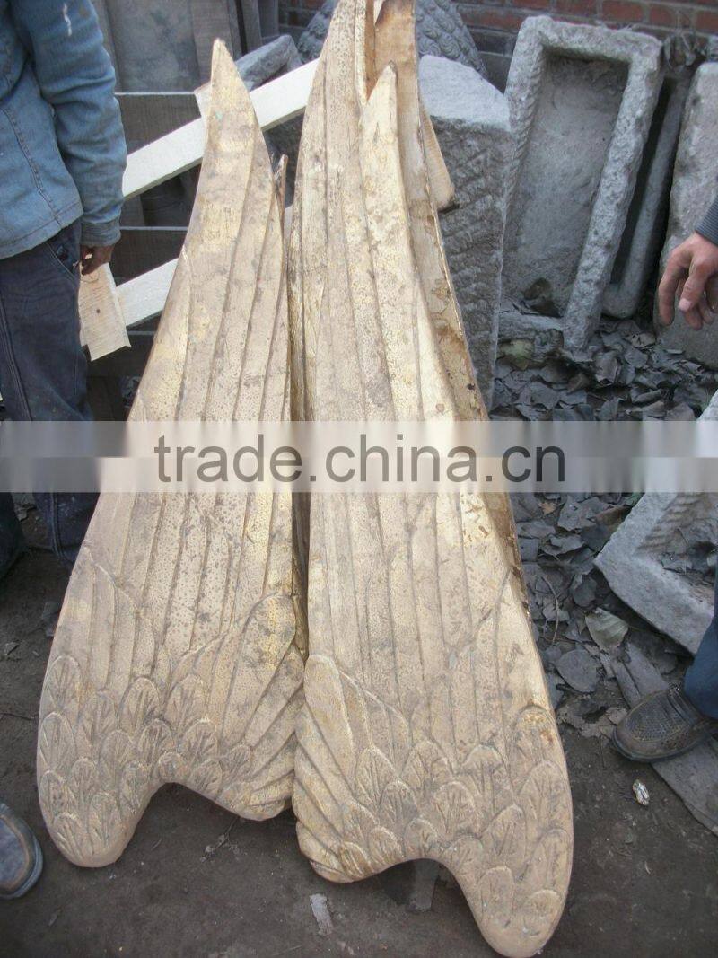 Antique wooden carving gold handmade angel wings for decoration