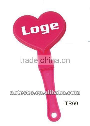 plastic sports noise maker , rugby football shape hand clapper