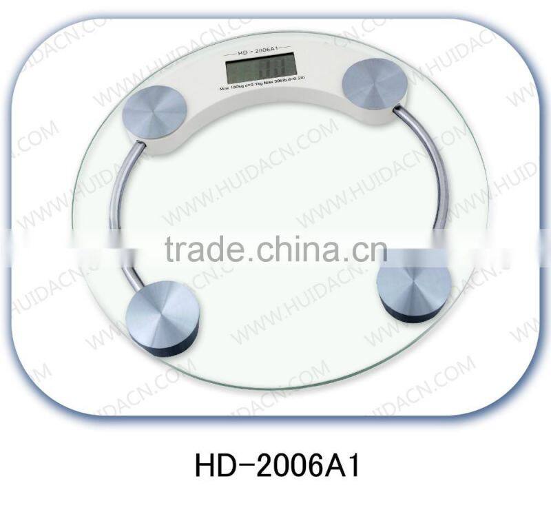 Tempered glass electronic bathroom body weighing scale