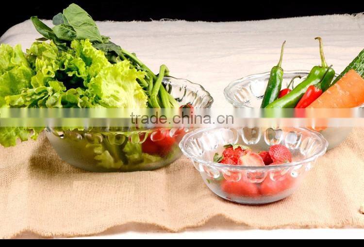 apple embossed glass fruit sugar salad bowl