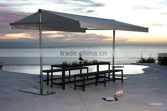outdoor UV protecting beach parasol with iron tilt