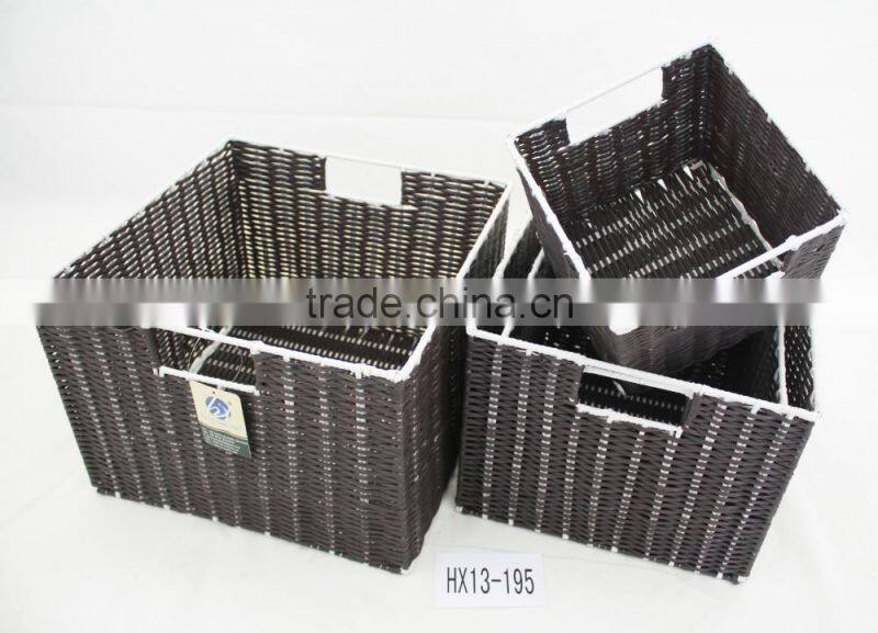 Rattan Storage Basket Plastic Handwoven Basket