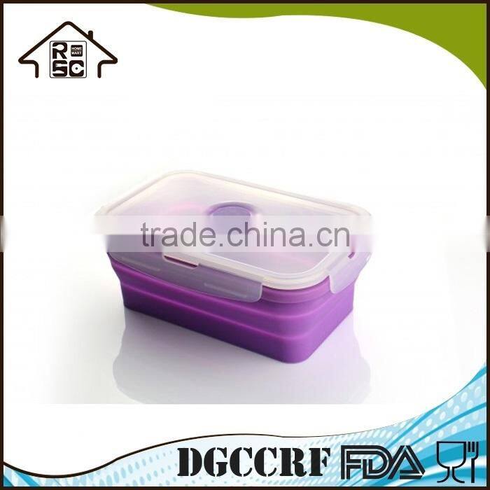 Food Grade Silicone Collapsible Food Container Square