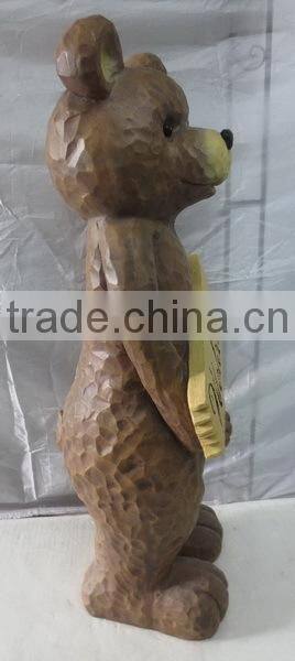 Welcome door decoration fiberglass life size garden bear statue
