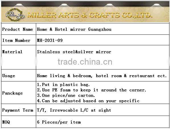 304 Stainless steel modern decorative mirror on sale