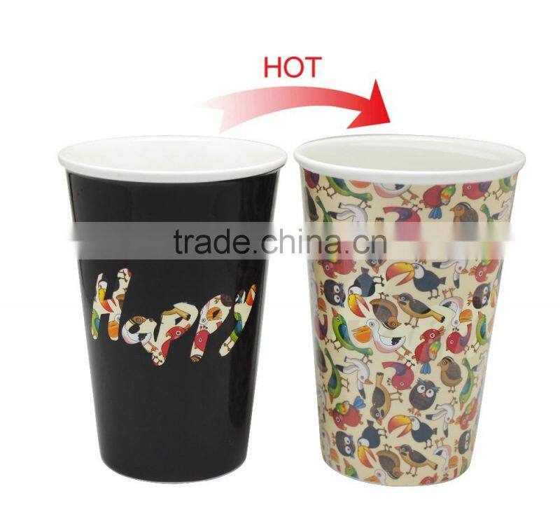 2017 good sale 11oz heat color changing mug with customized