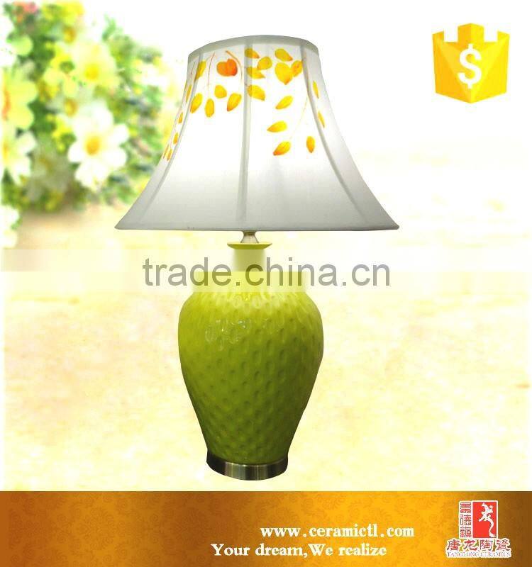 Yellow color chinese porcelain table lamp
