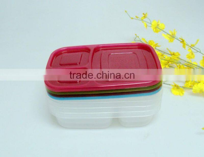 3 Compartment Plastic Food Storage Container