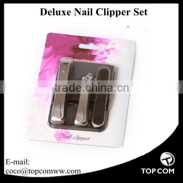 3pcs Nail Clipper Set for Toenail, Fingernails and Nail Cleaner With Leather Case, Good Gift for Women and Men