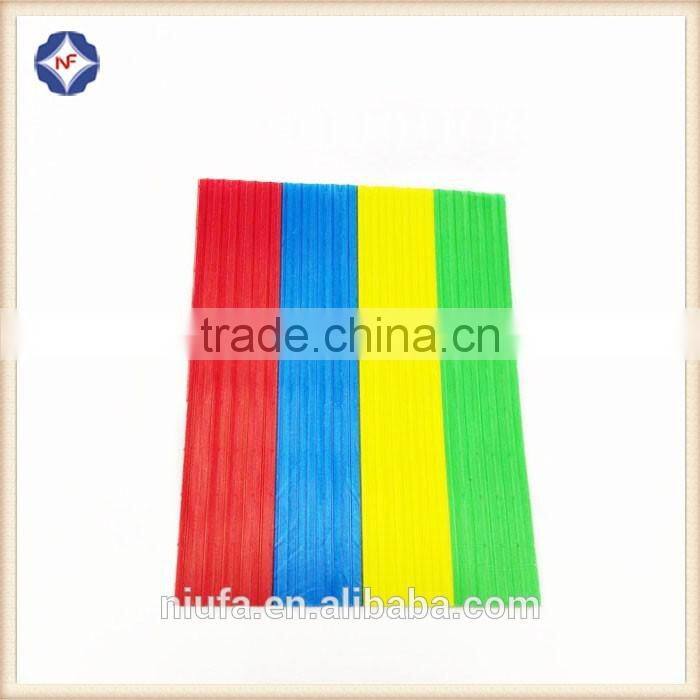 custormized precut printed plastic gang twist tie with single wire for packaging