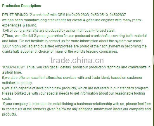 Crankshaft for BF4M1013 04256818, 04256816, D04256818