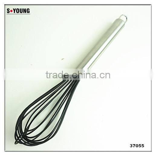 37055 new style silicone whisk with stainless steel handle