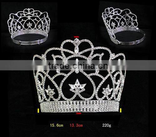 2016 Large Pageant Rhinestone Ornament Hair Crowns Bulk Princess Rhinestone Tiaras H172-139