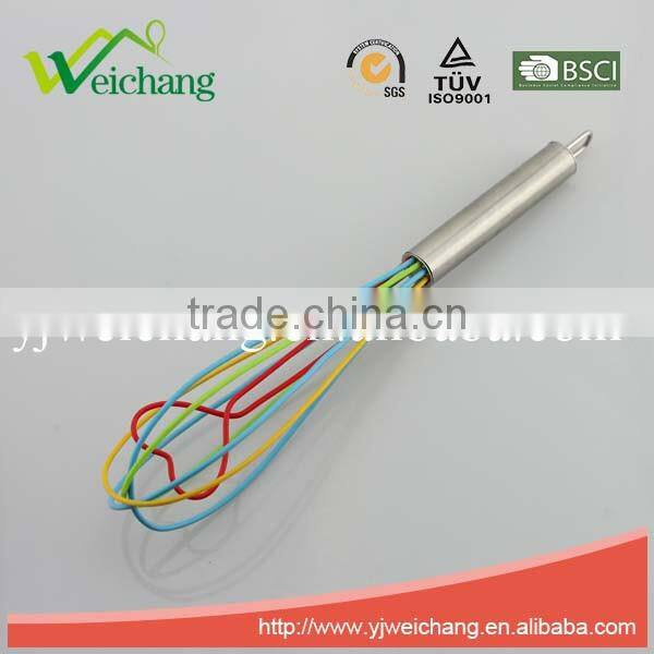 WCC2535 Good quality heart shape Egg whisk Silicone Wire Whisk, Egg Frother, Milk & Egg Beater Blender 12" hot sales