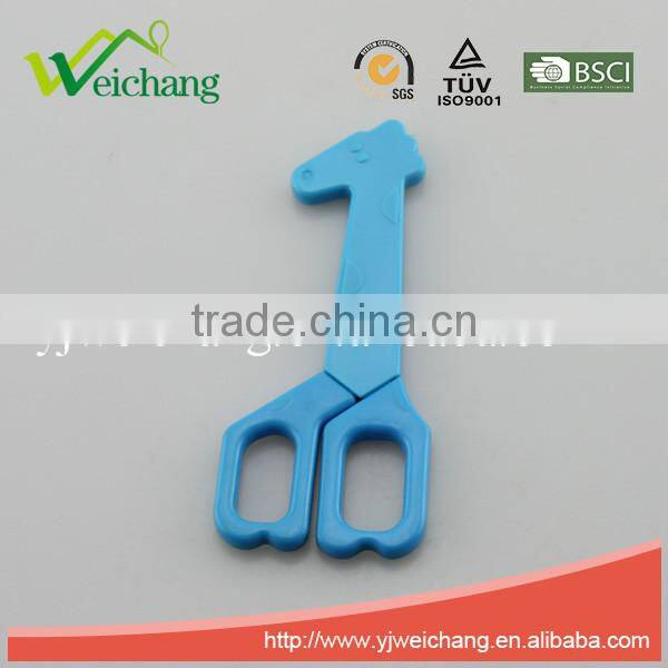 WCSC214 premium novelty wholesale soft handle colorful school children plastic scissors with funny Giraffe shape cover