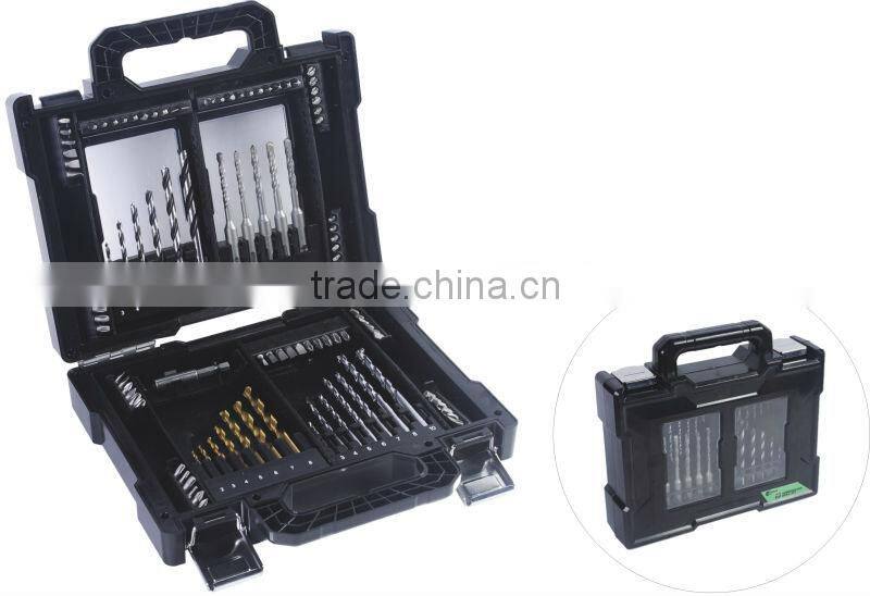 104pcs combination drill bit and bit set in plastic case