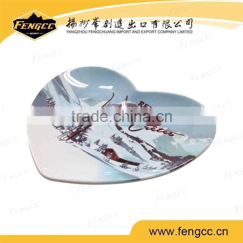 Heart Shape Solid Color 100% Melamine Plate