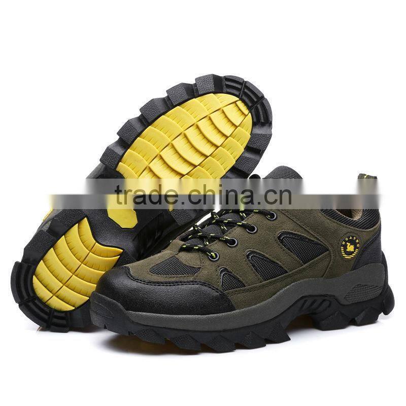 autumn male outdoor shoe with genuine leather, good quality outdoor climbing boots for male female made in jinjiang factory