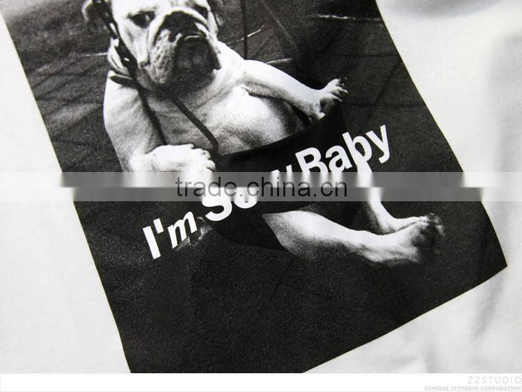 SZXX T320 Hot Sale White Custom Design Printed Cotton T-shirt Mens