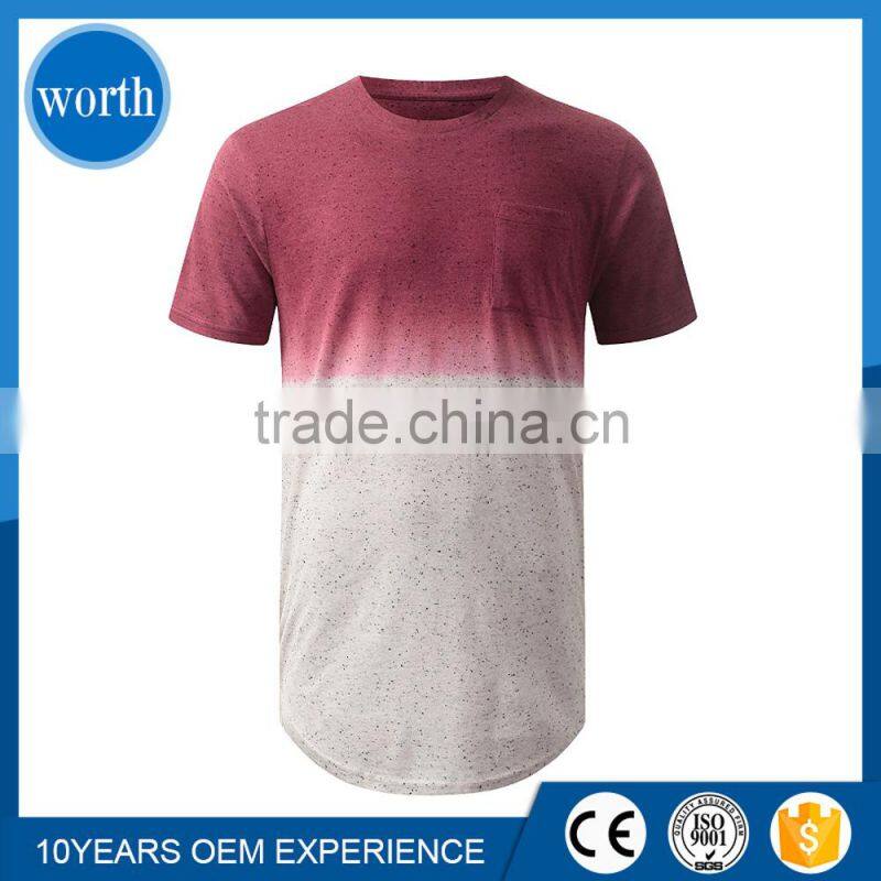 Gradient T Shirt Mens Hipster Hip Hop Graphic Print Crewneck Longline Tee