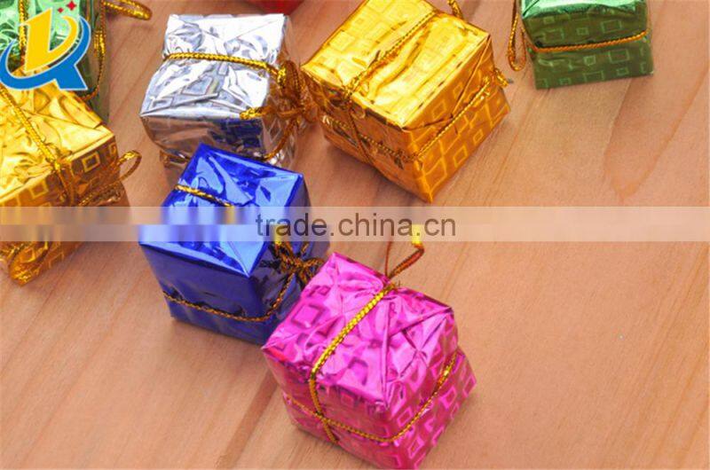 Newest design best quality colorful square Christmas small gift ornament