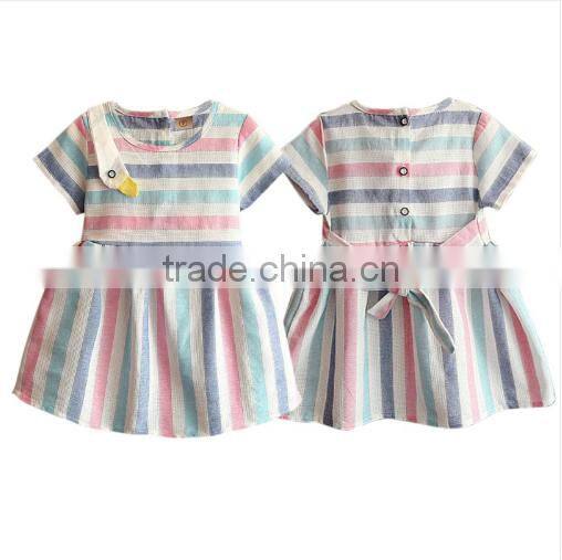 Hot sale kids clothes boutique frock design linen cutting sales new model girl dress