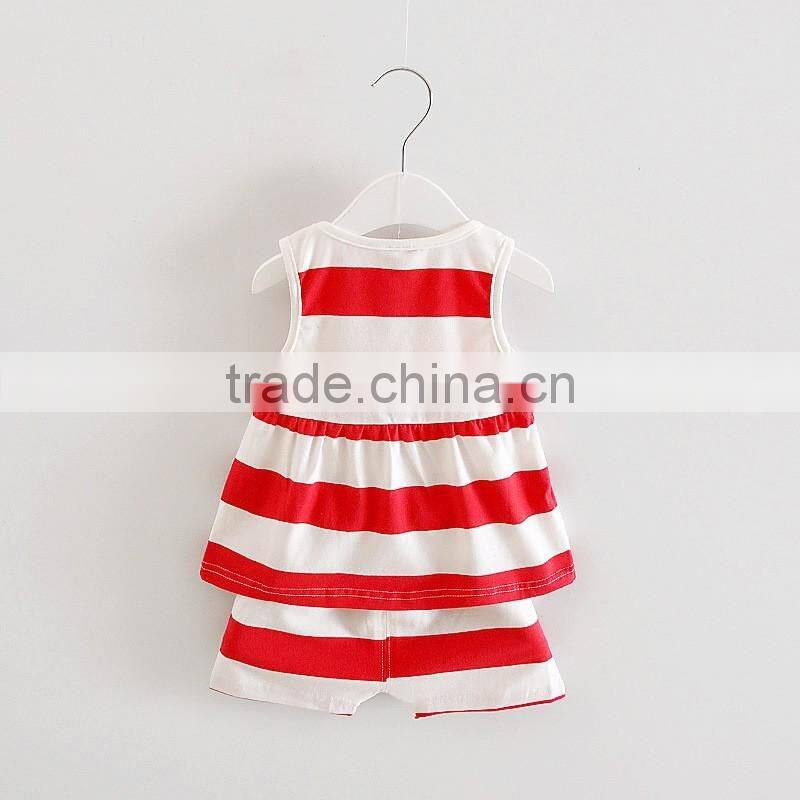 Customized stripe new Designer baby clothing manufacturers in china of Children cloting frocks designs Boutique kids outfits