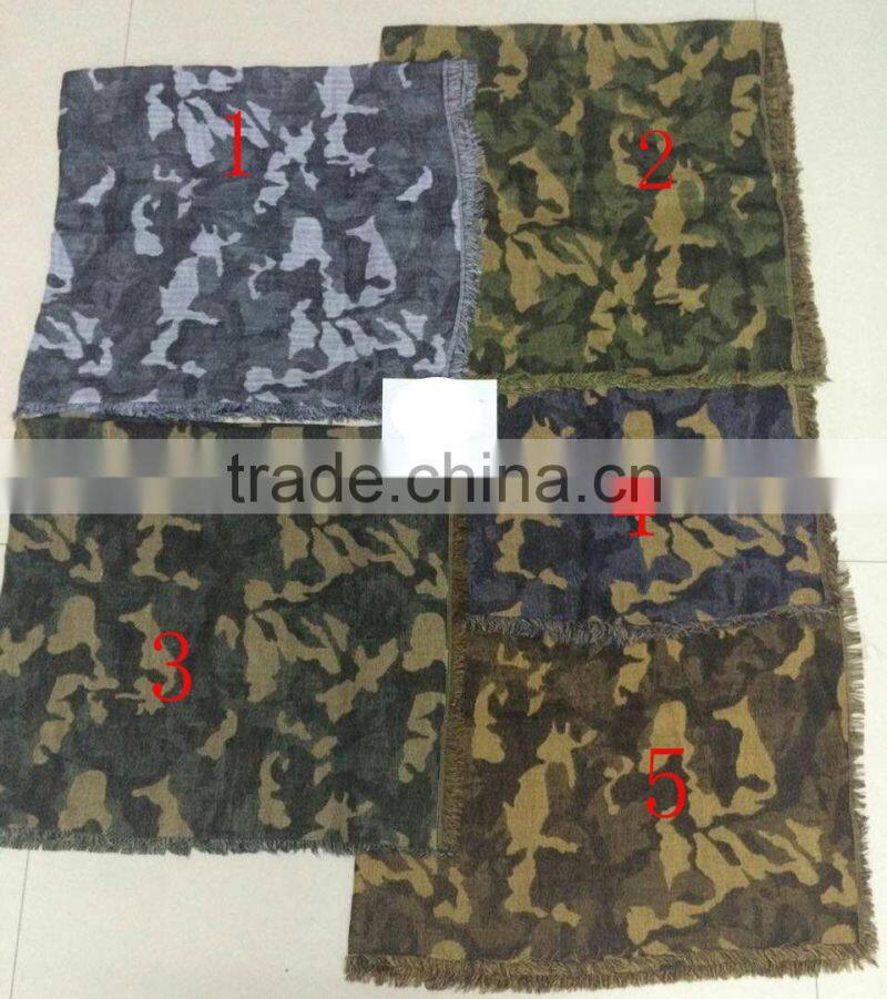 Fashion USA lady winter fall cheaper camo tassel jacquard scarf 100%viscose in stock.