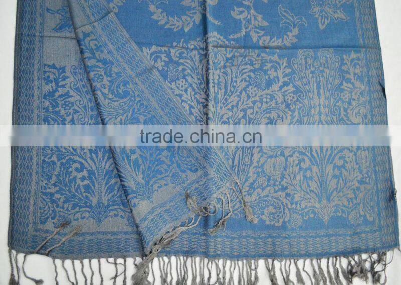 The stylish large 100%rayon soft designer jacquard floral hot shawl