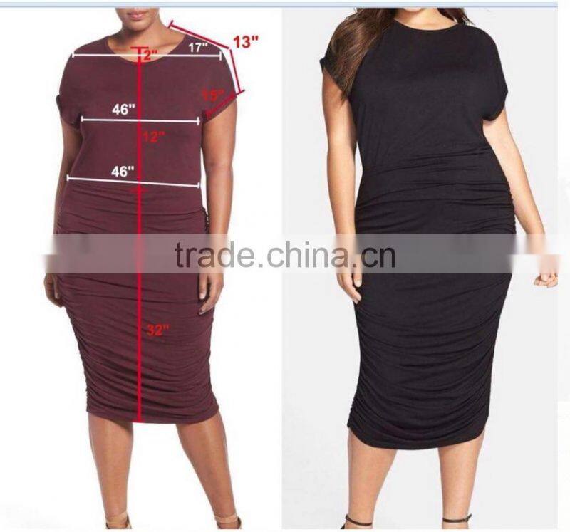 MGOO Stock Plus size women dress Rayon Spandex High Quality Casual dress Cheap Price