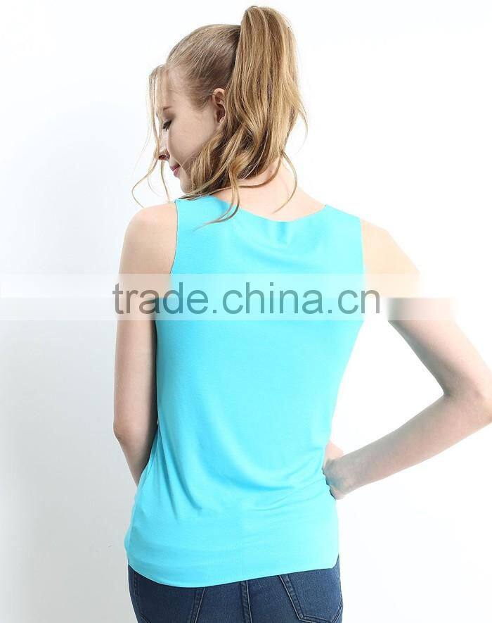 Comfortable pure color ladies custom tank tops