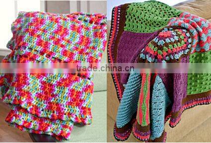 2017 high quality soft hand crochet blanket