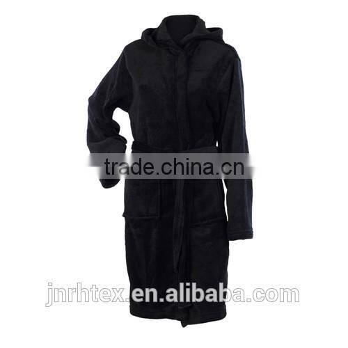 100% cotton terry hooded bathrobe for women