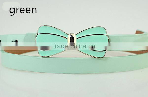 new arrival fashion design high quality with flower design alloy metal buckle women slim PU leather belt