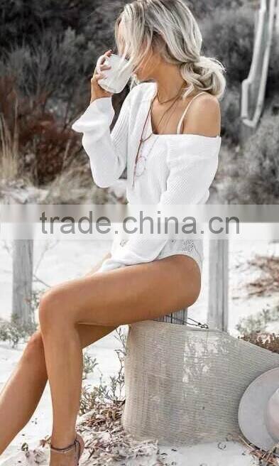 EY0852S Hot Sale 2016 Women Long Sleeve Deep V-Neck Pullover Sweater